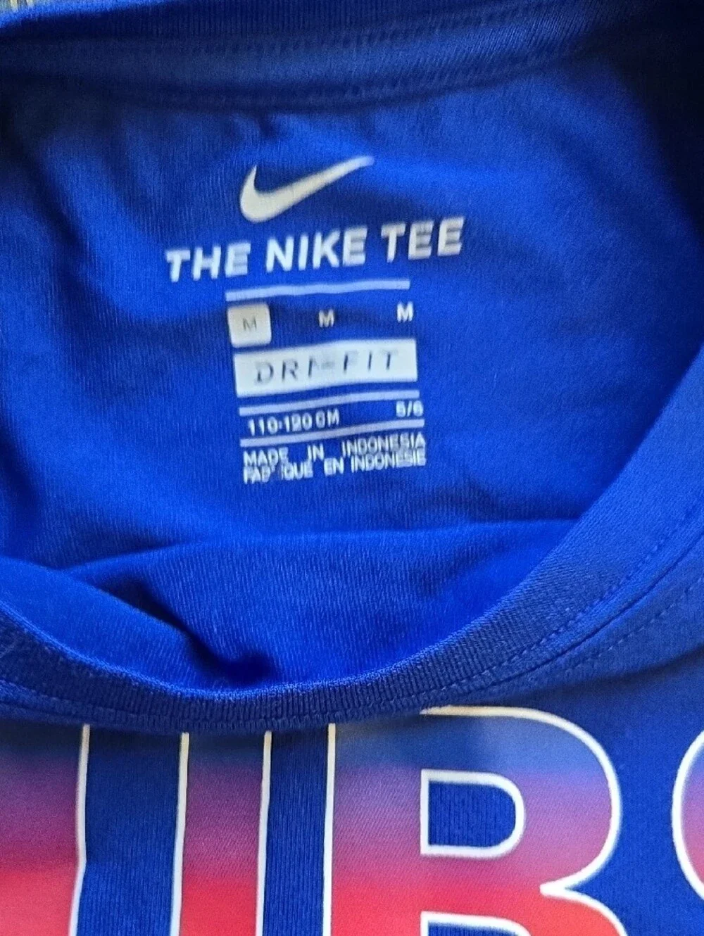Nike Kids CUBS Baseball Tee - Blue with Red & White Logo